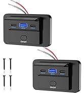 Thlevel 12V RV Type C USB Outlet with Power Switch 78W Dual PD3.0 USB &amp; QC3.0 Quick Charge Socket...