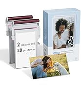 HPRT 2"x3" One-piece Photo Paper and Color Ribbon Cartridge Refill (50 Sheets), Compatible with H...