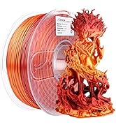 AMOLEN PLA 3D Printer Filament, 1.75mm Silk Shiny Red Gold Gradient Filament 1KG/2.2lb