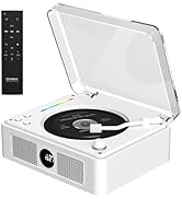 CD Player Portable, Retro CD Bluetooth Player with Dual HiFi Speakers, 2600mAh Rechargeable CD Pl...
