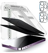 POROLIR [2+2 Pack] Privacy Screen Protector Compatible for iPhone 14 Pro Max 6.7" 2022 with Camer...