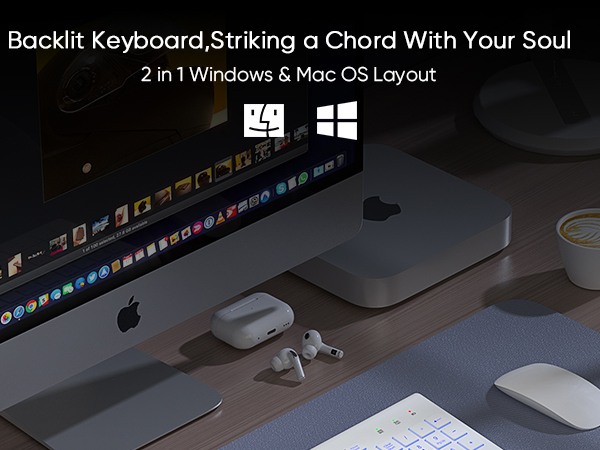 Wireless keyboard backlit light up