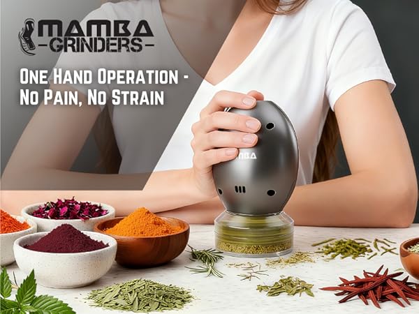 Mamba Whip Electric Herb Grinder for Kitchen Herbs and Spices