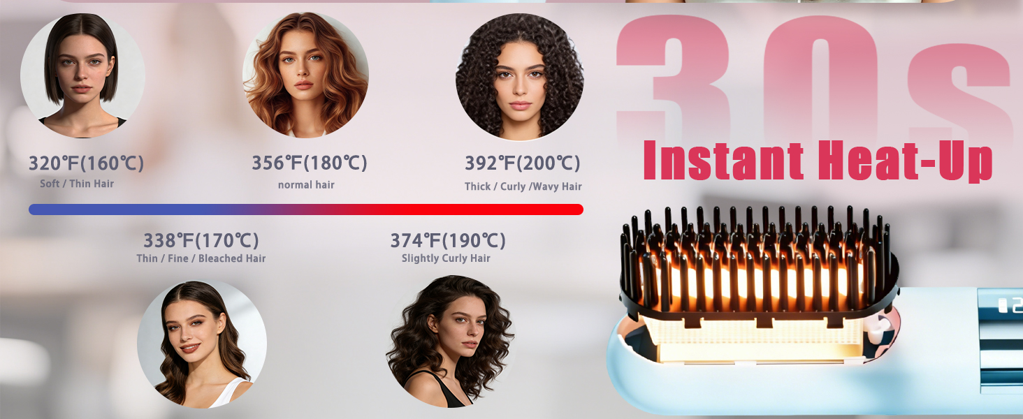 Cordless Hair Straightener Brush