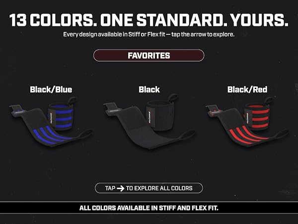 Rip Toned wrist wraps in 13 colors - stripes camo floral USA flag available stiff or flex fit