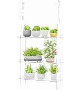 Lifewit 3-Tier Window Plant Shelves 15", Acrylic Adjustable Hanging Floating Shelf, Window Sill E...