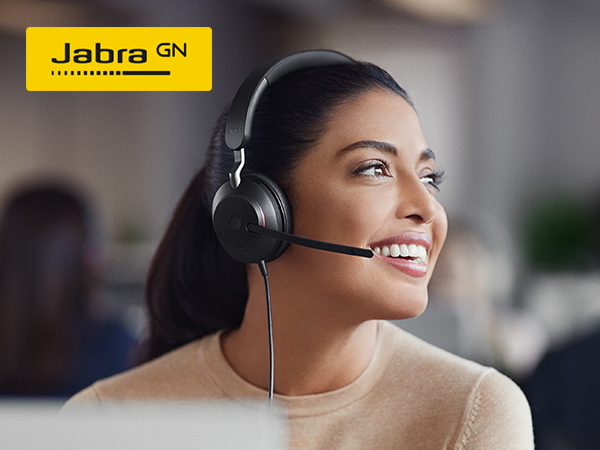 Jabra Evolve2 40 is a corded headset featuring outstanding call quality, all-day comfort
