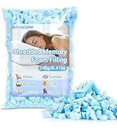 RAINFLOW Shredded Memory Foam Filling - 6.35oz Bean Bag Filler,Soft and Convenient Memory Foam Pi...