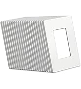 BESTTEN (20 Pack) USWP4 Matte White Series 1-Gang Decorator Screwless Wall Plate, Decor Outlet Co...