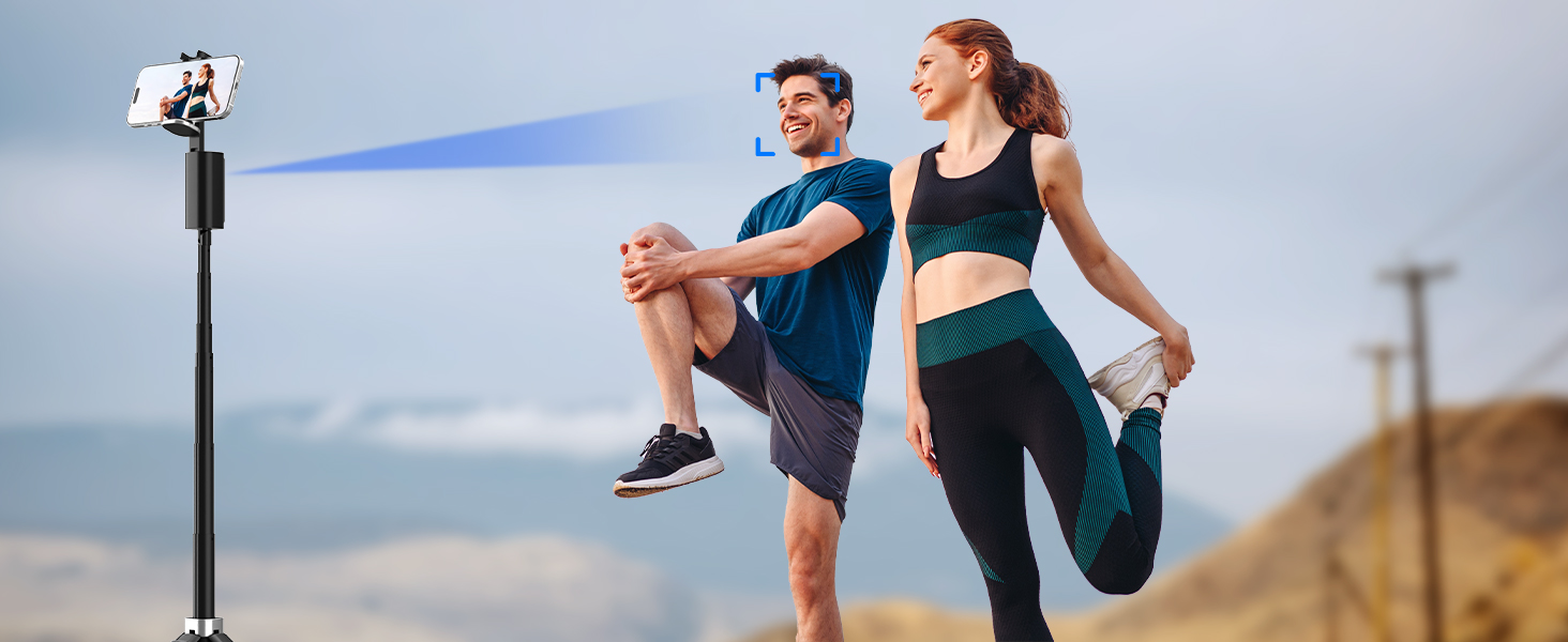 Collapsible design, long battery life—our Apple phone auto-tracking stand is portable for any trip.