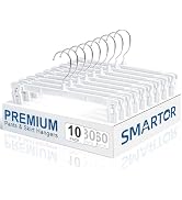Smartor Skirt Hangers|Pants Hangers with Clips| 10 30 60 Pack Available | Space Saving| Durable| ...