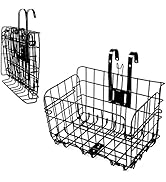Folding Bike Basket,Lift-Off Front Bike Basket with Handles - Easy Installation on Front Handleba...