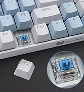 Merdia Dual Mode 2.4G/BT Wireless Mechanical Keyboard Blue Switch Gaming Keyboard 68 Keys White &...