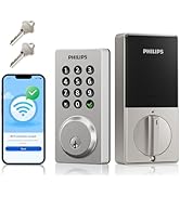 Philips WiFi Smart Keypad Deadbolt Lock, App Remote Control, No Hub Required, Support Alexa &amp; Goo...