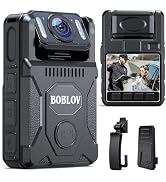 BOBLOV M7 256G Body Camera with 180 Rotatable Lens, 4000mAh Battery with GPS Body Cam, Last 14 Ho...