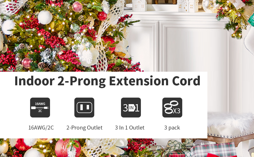 white extension cord 6 feet 2 prong extension cord 6ft
