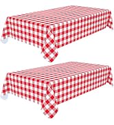 Smiry 2 Pack Rectangle Table Cloth, Waterproof Vinyl Tablecloths with Flannel Backing, Wipeable B...