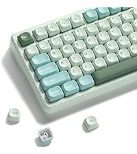 Rainbow Clear Keycaps, 125 Keys MOA Profile Transparent Keyboard keycaps, Shine Through Jelly Key ca...