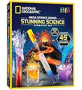 NATIONAL GEOGRAPHIC Stunning Chemistry Set - Mega Science Kit with Over 15 Easy Experiments, Make...