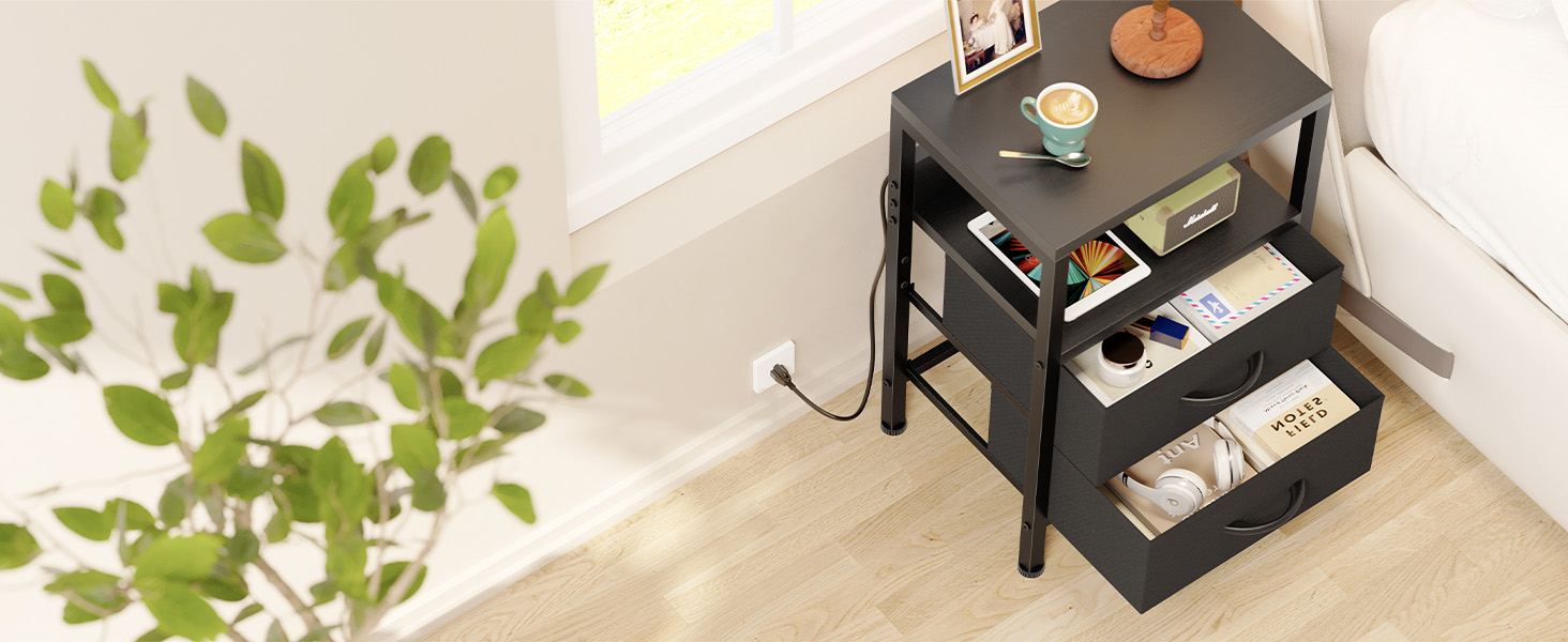 nightstand with storage drawer