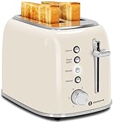 Aigostar Toaster 2 Slice, Retro Extra-Wide Slot Toasters Best Rated Prime for Toasting Bagels, Br...