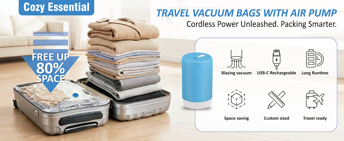travel vacuum bags with pump