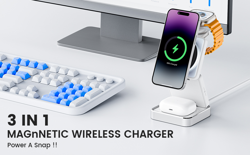 iphone charger 3 in 1/watch charger stand/3 in 1 magsafe charging station