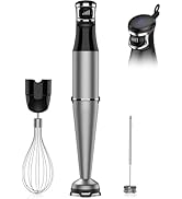 Immersion Blender Handheld 1100W - 3 in 1 Hand Blenders Set with Trigger Speed Control Stainless ...