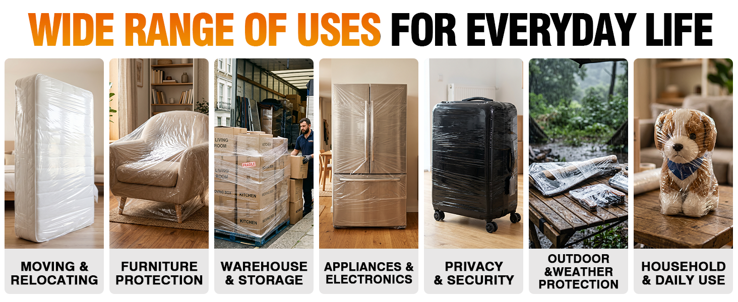 Plastic Stretch Film Shrink Stretch Wrap Moving Supplies Packing Shipping Pallet Boxes Dorm college