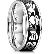 King Will 316L Stainless Steel Wedding Band for Men Women- Celtic Knots and Nature Style Design W...