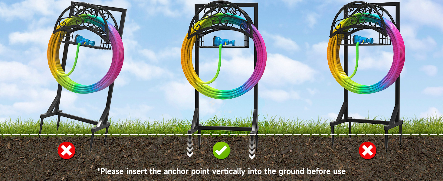 Garden Hose Holder with Storage Basket