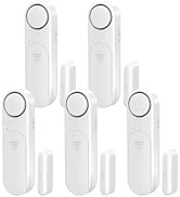 Window and Door Alarm When Opened (5 Pack) for Kids Safety/Home Security, Wireless Sliding Door O...