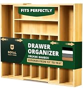 ROYAL CRAFT WOOD Luxury Bamboo Kitchen Drawer Organizer - Silverware Organizer, Utensil Holder &amp; ...