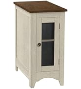 Monarch Specialties 3966, End, Side, Narrow, Nightstand, Bedroom, Lamp, Storage, White Accent Tab...