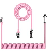 ZIYOU LANG C01 Custom Coiled USB C to A Cable with Detachable Double Sleeved Spiral Cable Extenda...