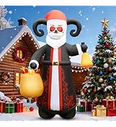 Eyourlife 6 FT Gothic Santa Claus Christmas Inflatable, Giant Krampus Inflatable Outdoor Blow Up ...