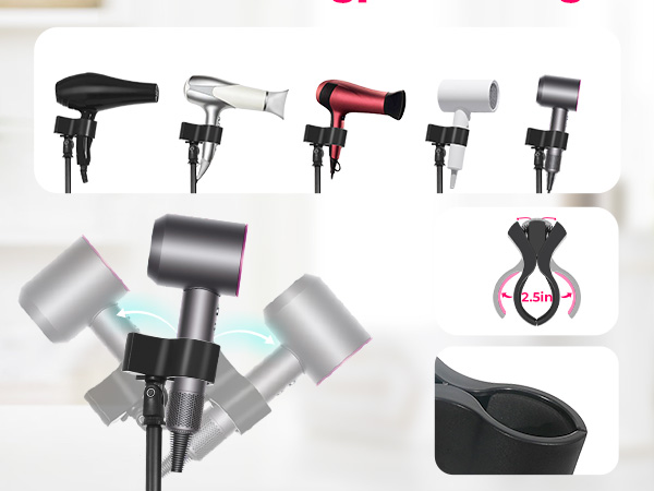 Height Adjustable Floor Blower Stand Holder Larger Clamp Countertop Blow Dryer Stand