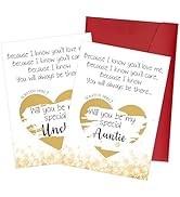 Pack 2 Uncle &amp; Auntie Proposal Scratch Off, Will You Be My Special Uncle Auntie Card, Pregnancy A...