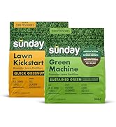 Sunday Lawn Kickstart + Green Machine Granular Lawn Fertilizer Mixed Pack, Quick Green-Up + Susta...