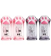 4Pcs Pink and Grey Manual Pencils Sharpeners Kids Cat Claw Pencil Sharpener Stationery with Lid f...
