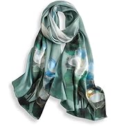 PoeticEHome 100% Mulberry Silk Long Scarf - Women's Large Oblong Sunscreen Shawl with Gift Packaging