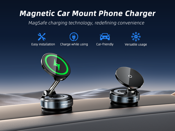 Magnetic Car Mount Phone Charger