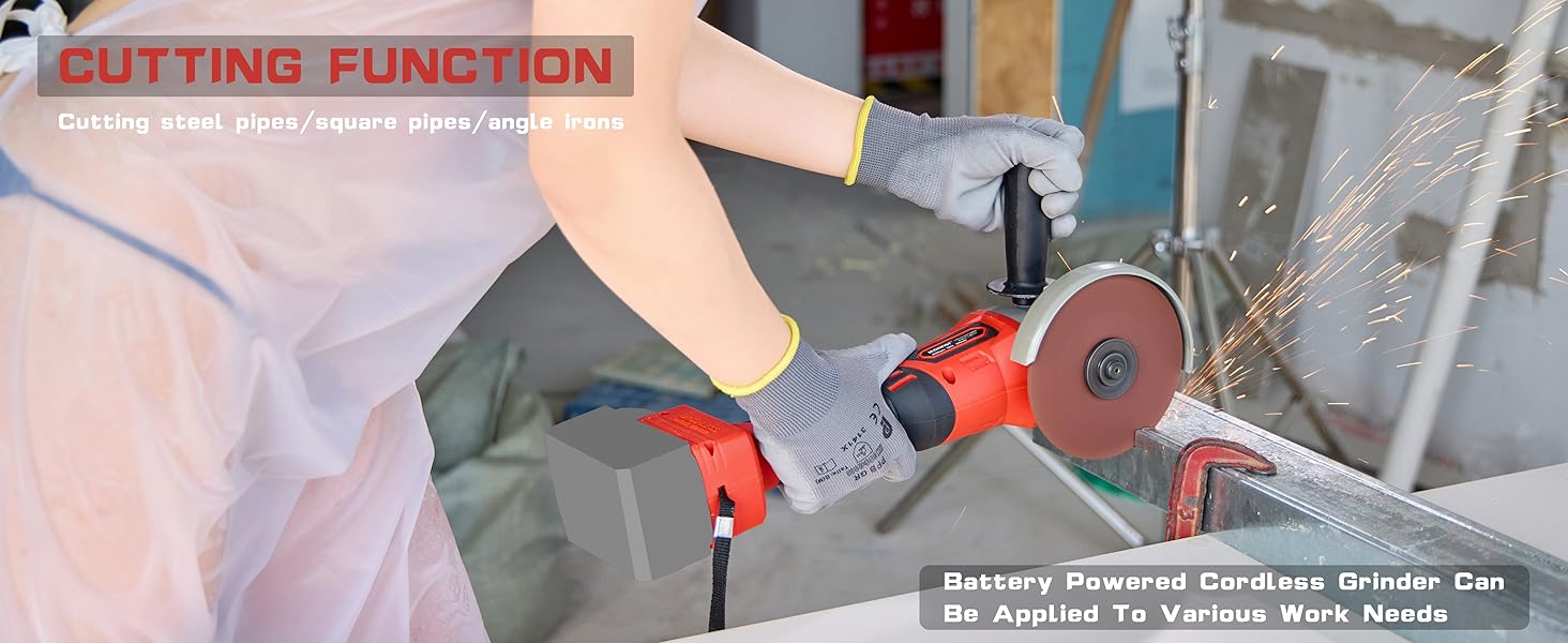 Angle grinder cordless battery lithium brushless motor cutting grinding cut tool power wood metal