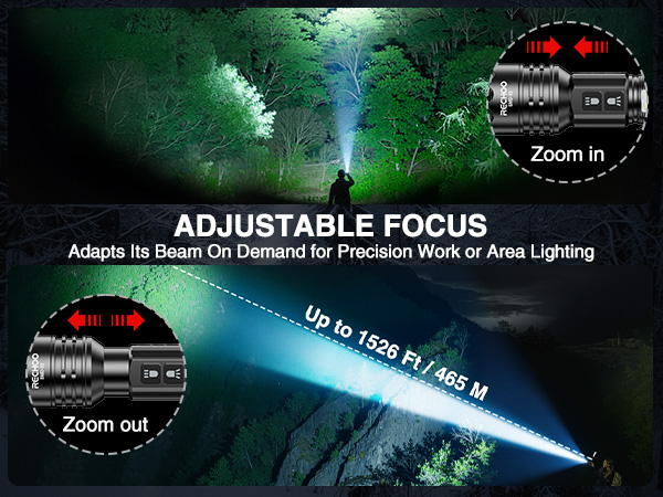 rechargeable flashlights adjustable focus