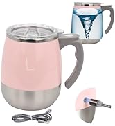 daasigwaa Rechargeable Self Stirring Mug - Magnetic Electric Auto Mixing Stainless Steel Cup for ...