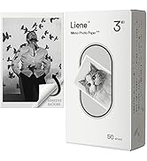Liene 2x3” Mono Photo Paper Film-like Black &amp; White Mini Photo Printer Paper 50 Sheets w/Adhesive...