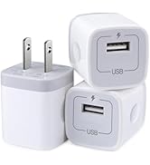 USB Wall Charger, Charger Block, 3-Pack Charging Cube 1A/5V One-Port Charging Block Charger Box f...