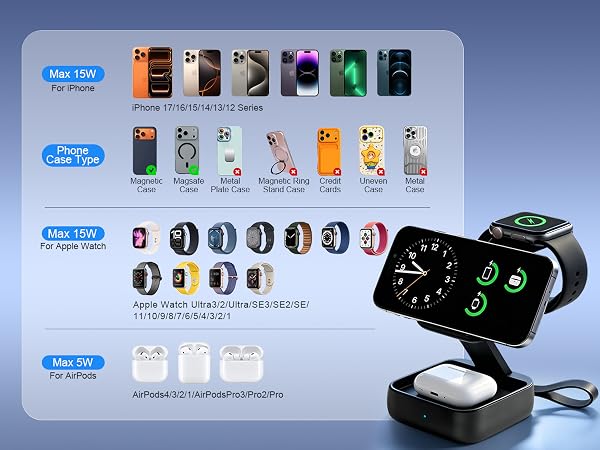 3 in 1 charging station wireless charging station iphone wireless charger iphone watch charger 