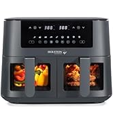 Holstein Housewares 8.4QT Dual Basket Digital Air Fryer with viewing window and led display with ...