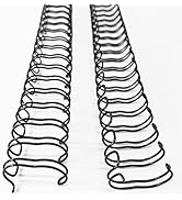 Binditek 100 Pack Double Loop Wire Binding Spines, 1/2Inch Binding Wire for Letter size, 3:1 Pitc...